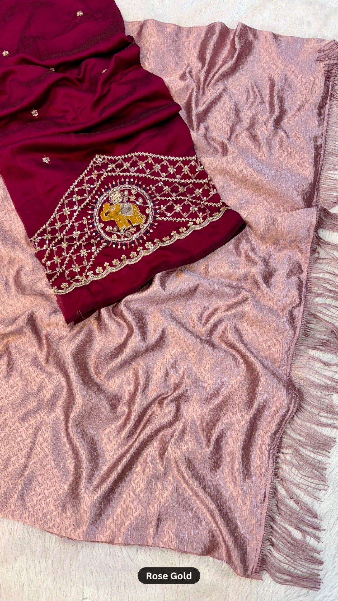 Party Wear Saree With Handwork Blouse