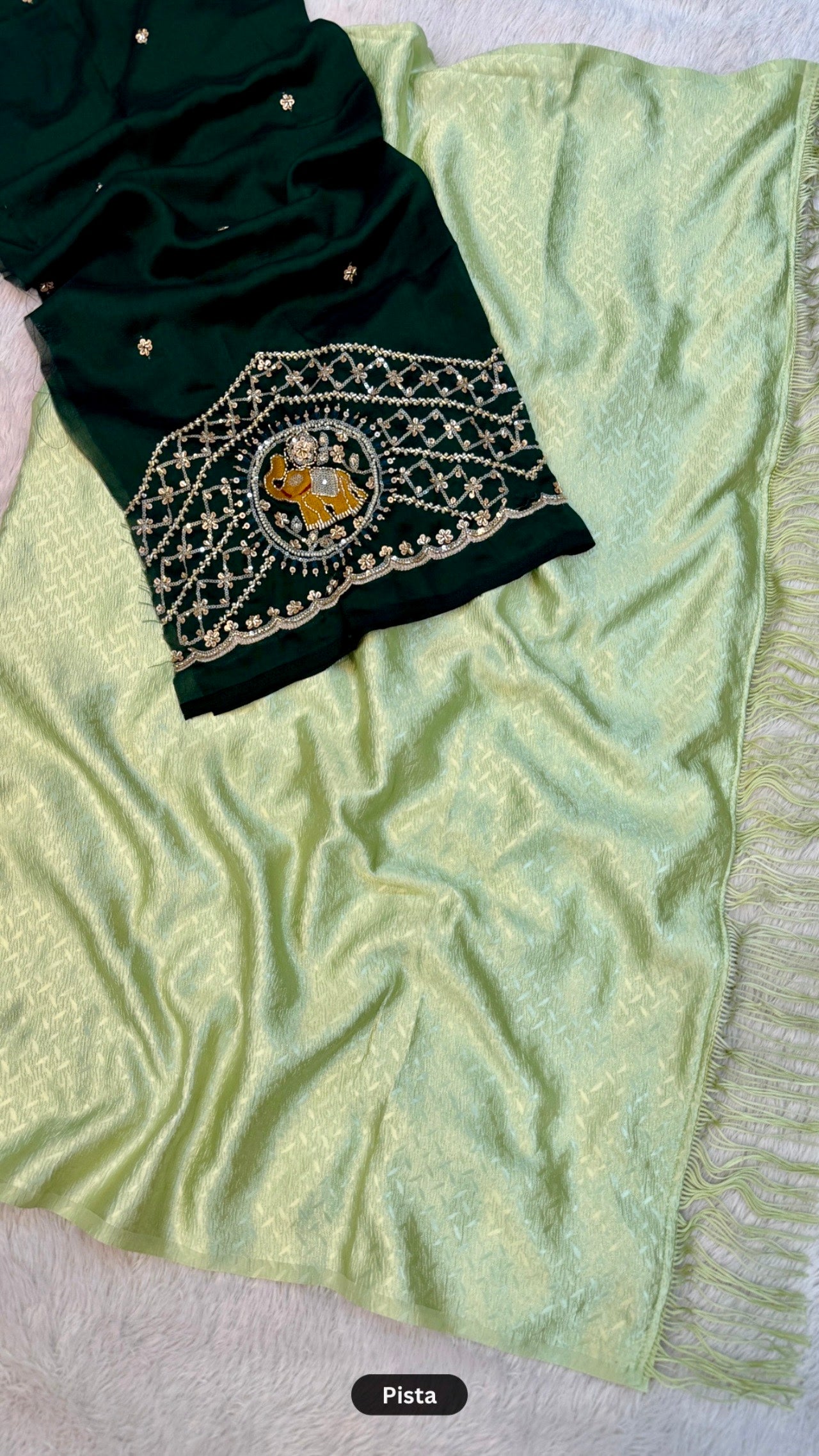 Party Wear Saree With Handwork Blouse