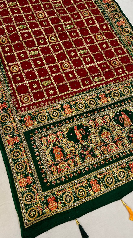 Kutchi Gharchola Saree (Swastik)