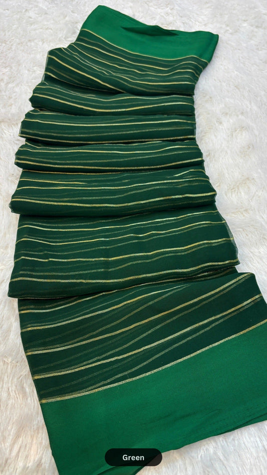 Pure Chiffon Lehariya  SALE - GREEN