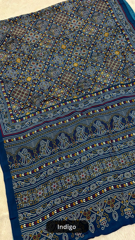 Traditional Kutchi Saree Blue (one day sale)