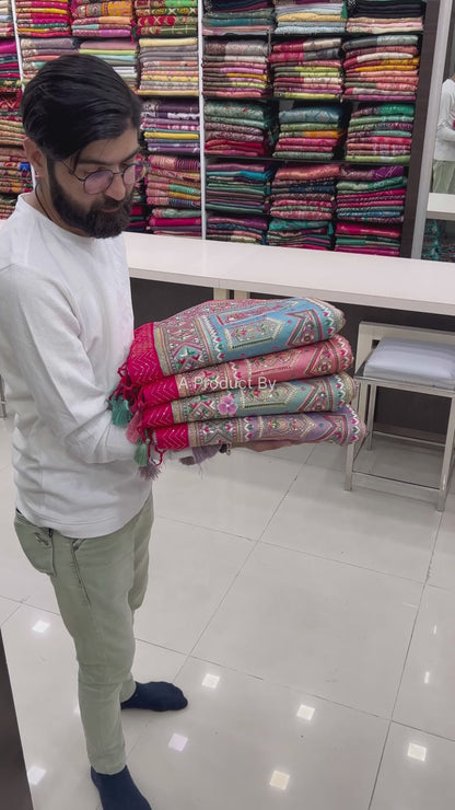 Kutchi X Thread Work Sarees with Heavy Blouse